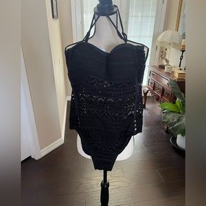 Brand new one piece lace push-up style, bathing suit adjustable straps.